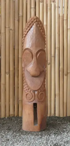 Artikelbild des Artikels “Tiki-Polynesien-Statue aus Kokosnussholz, ca. 100cm hoch mit natur/transparenter Farbe, Ø ca.18-28 cm “